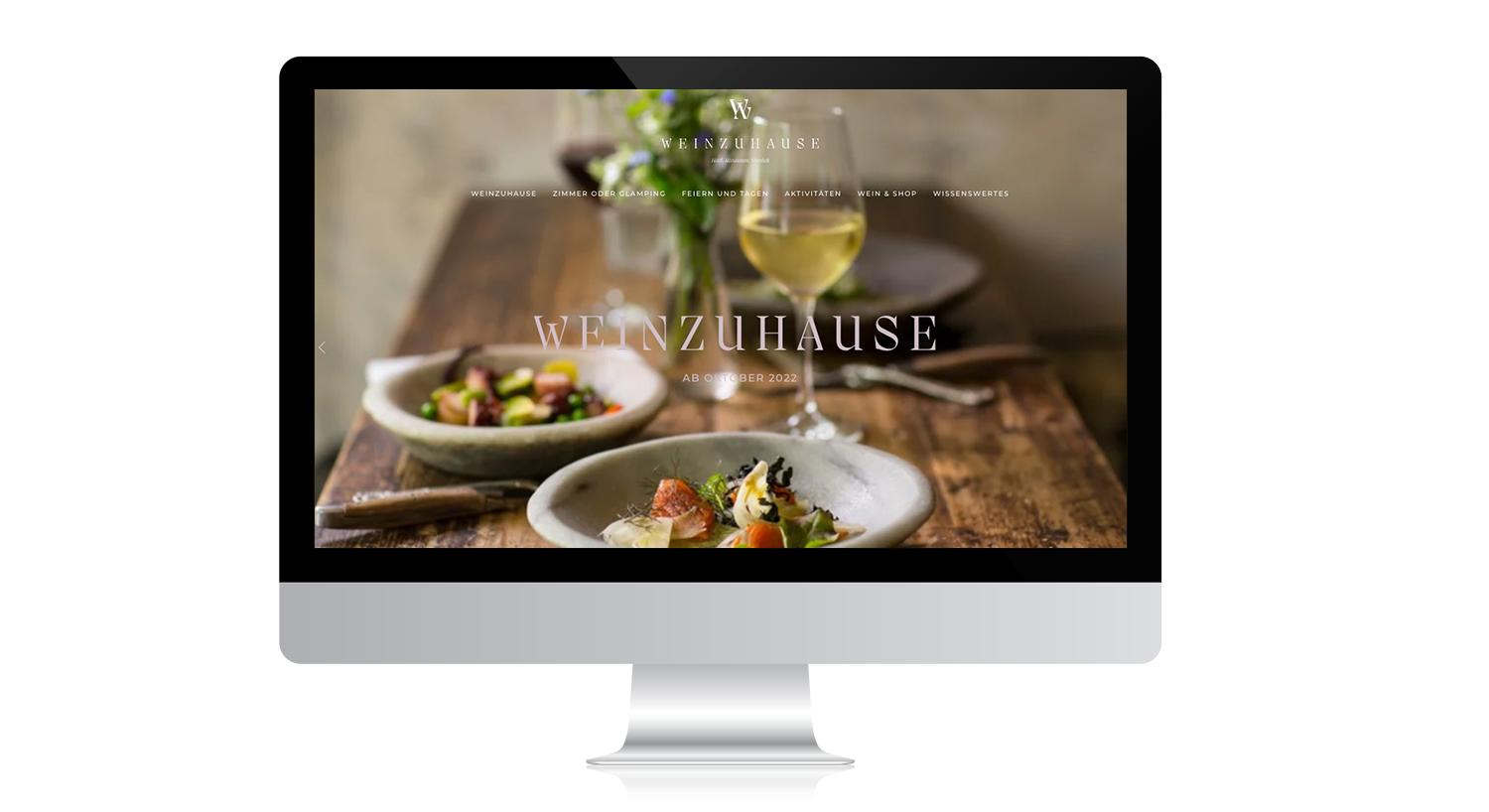 Webdesign für ein Weinhotel. Restaurant. Vinothek.