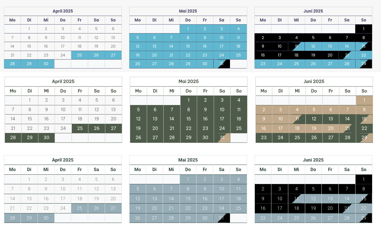 belegungskalender individuelles design