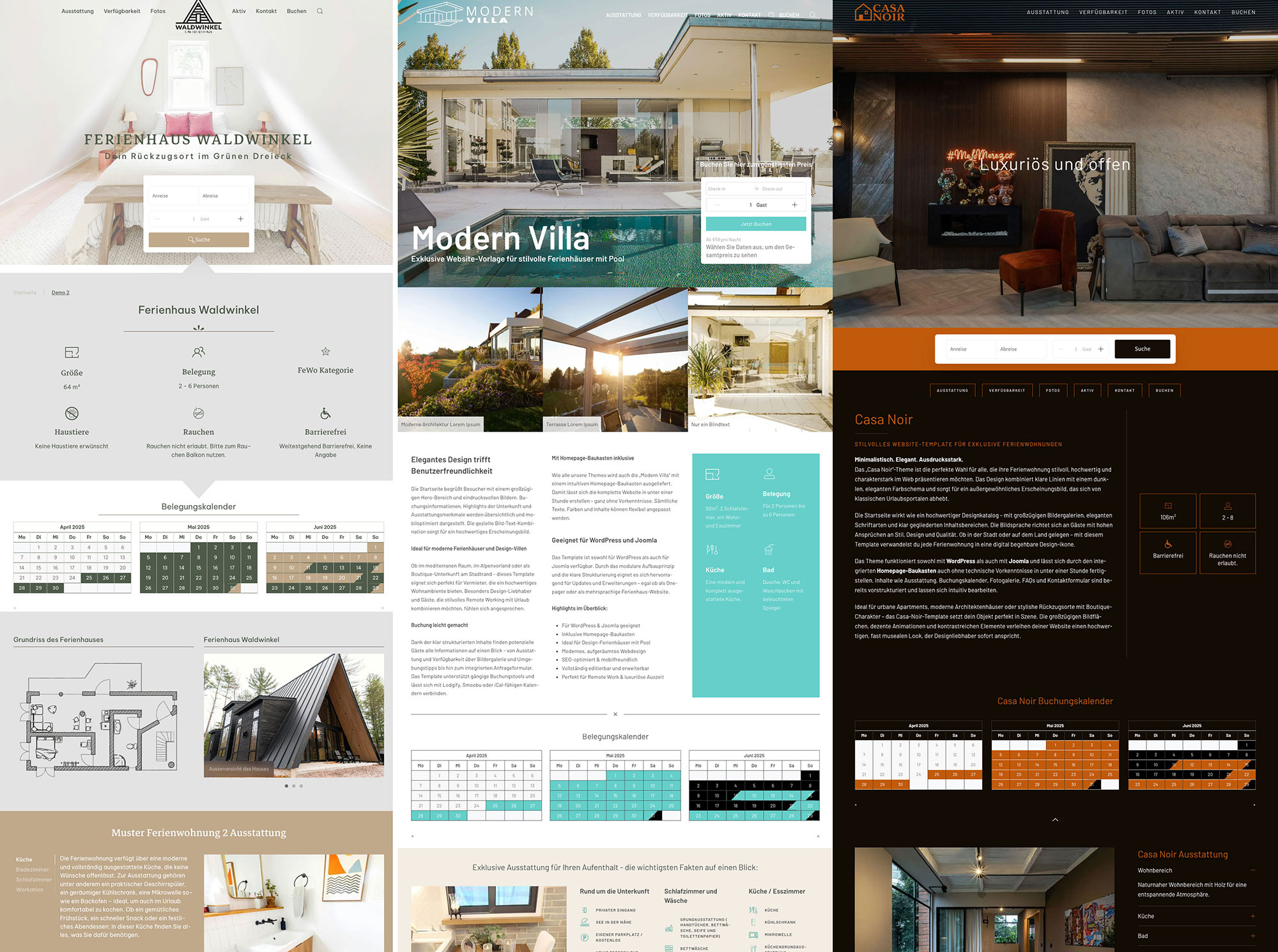belegungskalender individuelles design