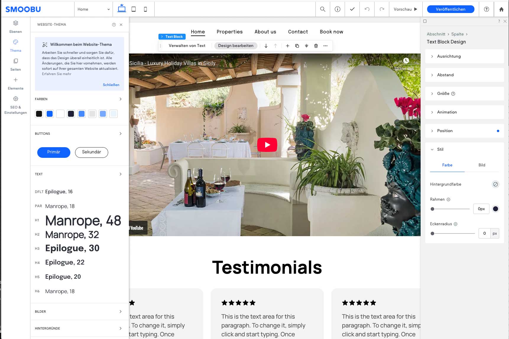 smoobu homepage baukasten 2025 mit vielen Funktionen