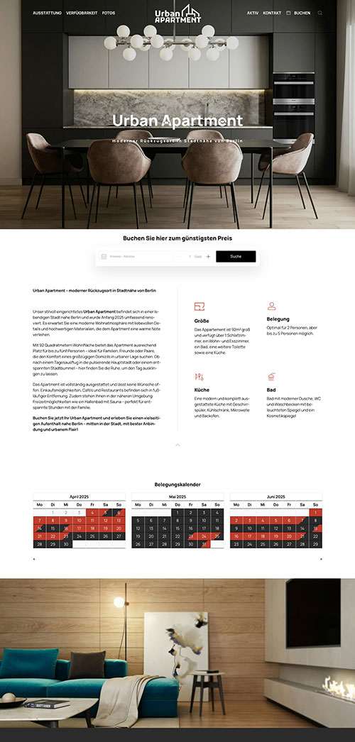 Ferienapartment Webdesign Vorlage Urban Apartment