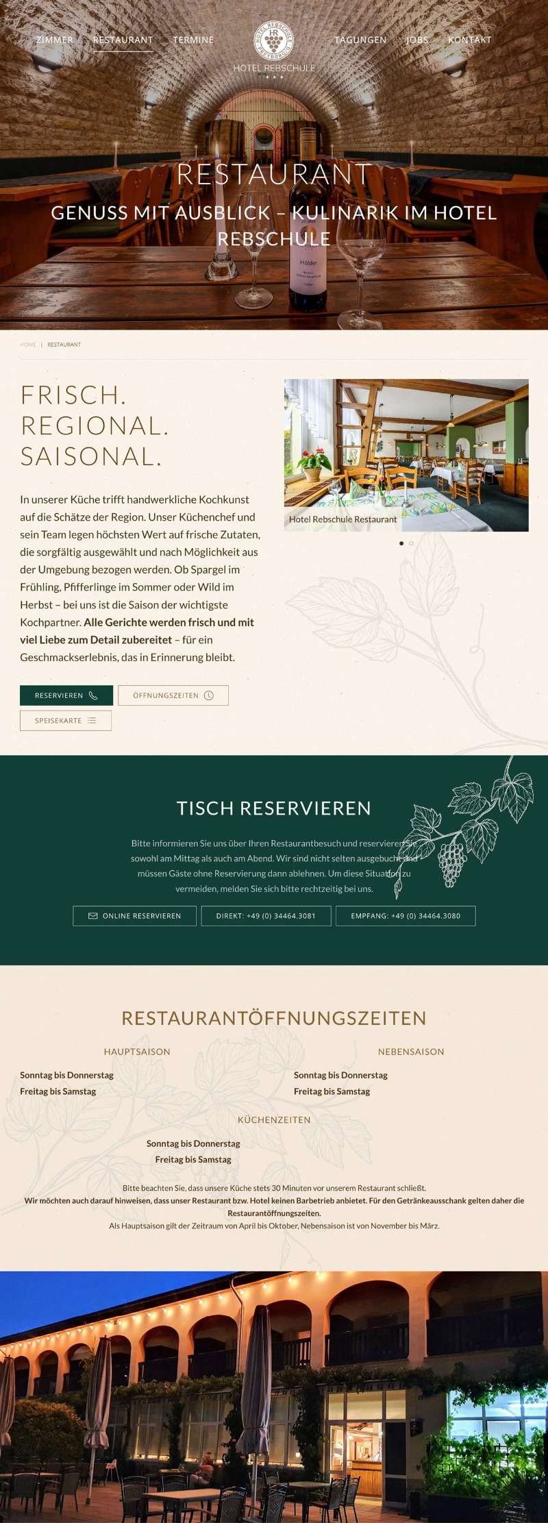 Restaurant in Hotel Rebschule in Freyburg