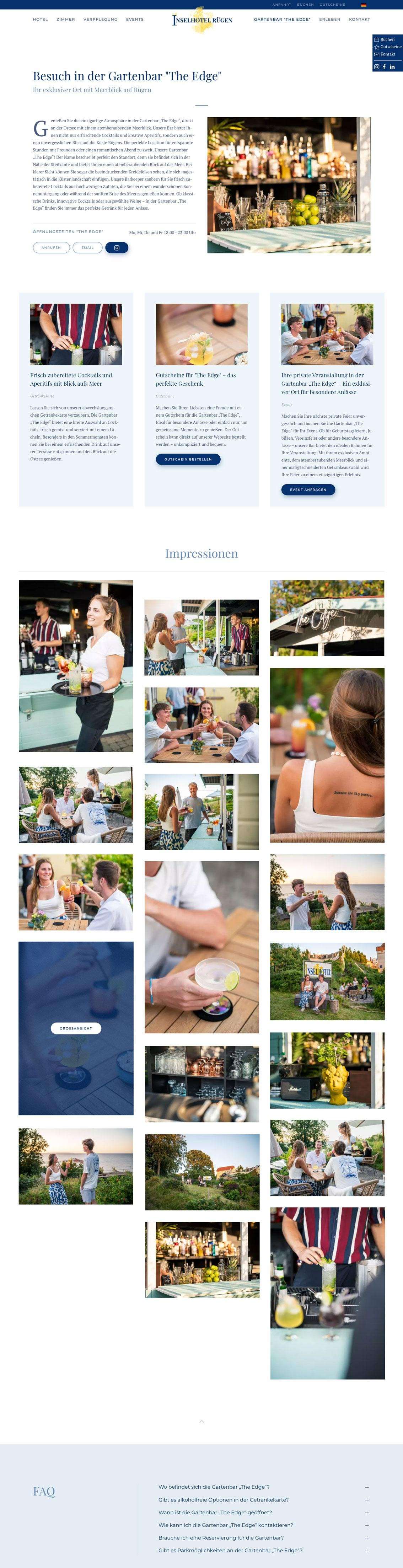 Gartenbar The Edge im Inselhotel Rügen