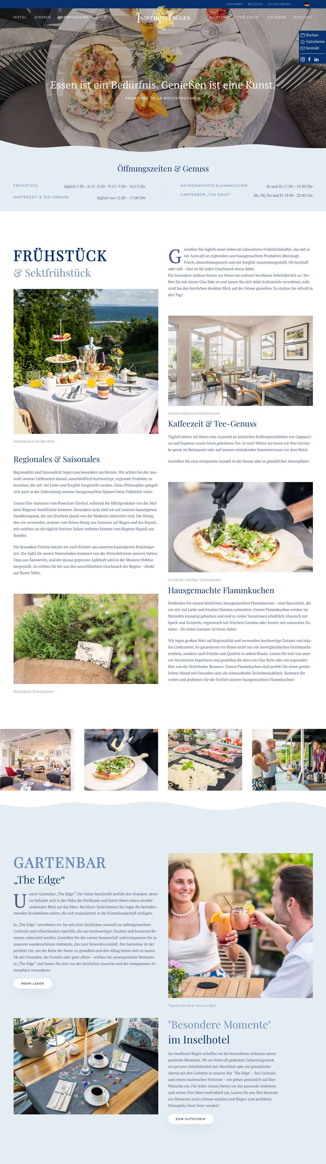 Verpflegungeseite Inselhotel Rügen