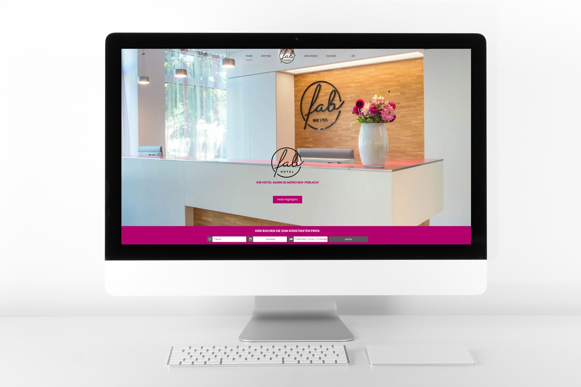 Webdesign für Fab Hotel München