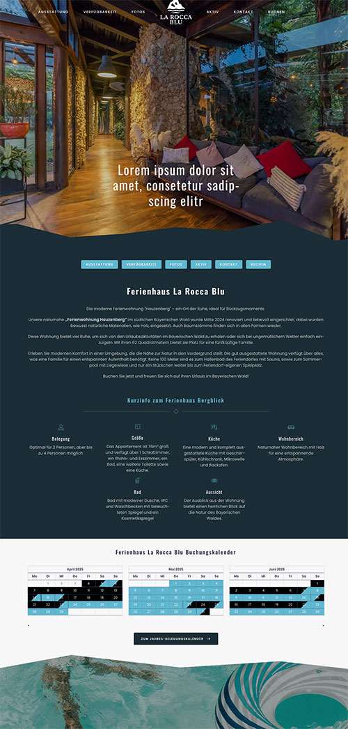 Ferienwohnung Webdesign Theme Dark-Blue