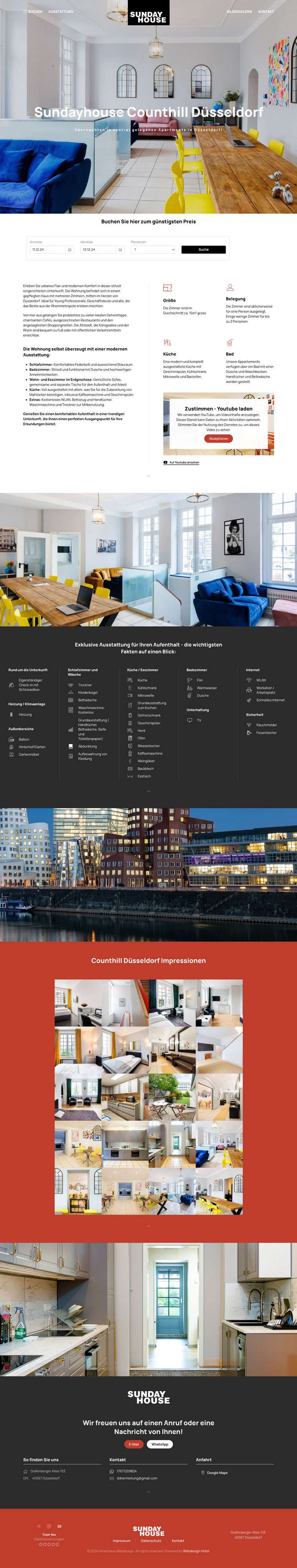 Webdesign für Sundayhouse Onepager