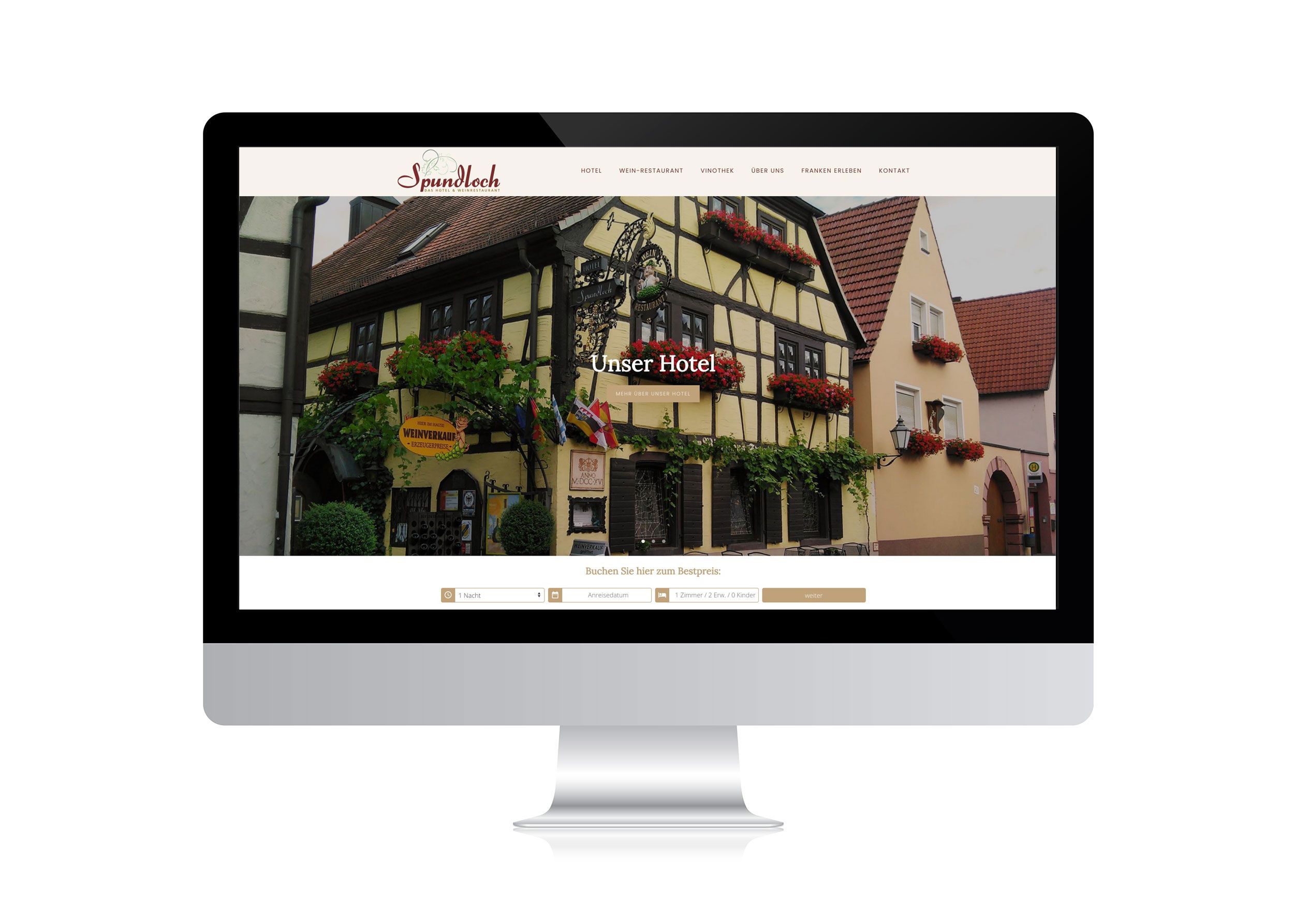 Webdesign für Hotel Spundloch Veitshöchheim bei Würzburg